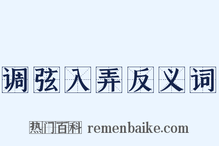 调弦入弄反义词是什么意思的图片